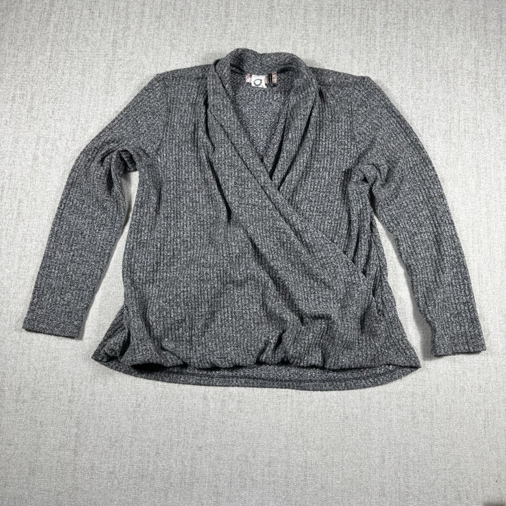 Anthropologie Akemi + Kin Woodruff Top Women's Medium Grey Ribbed Knit Boho Cozy
